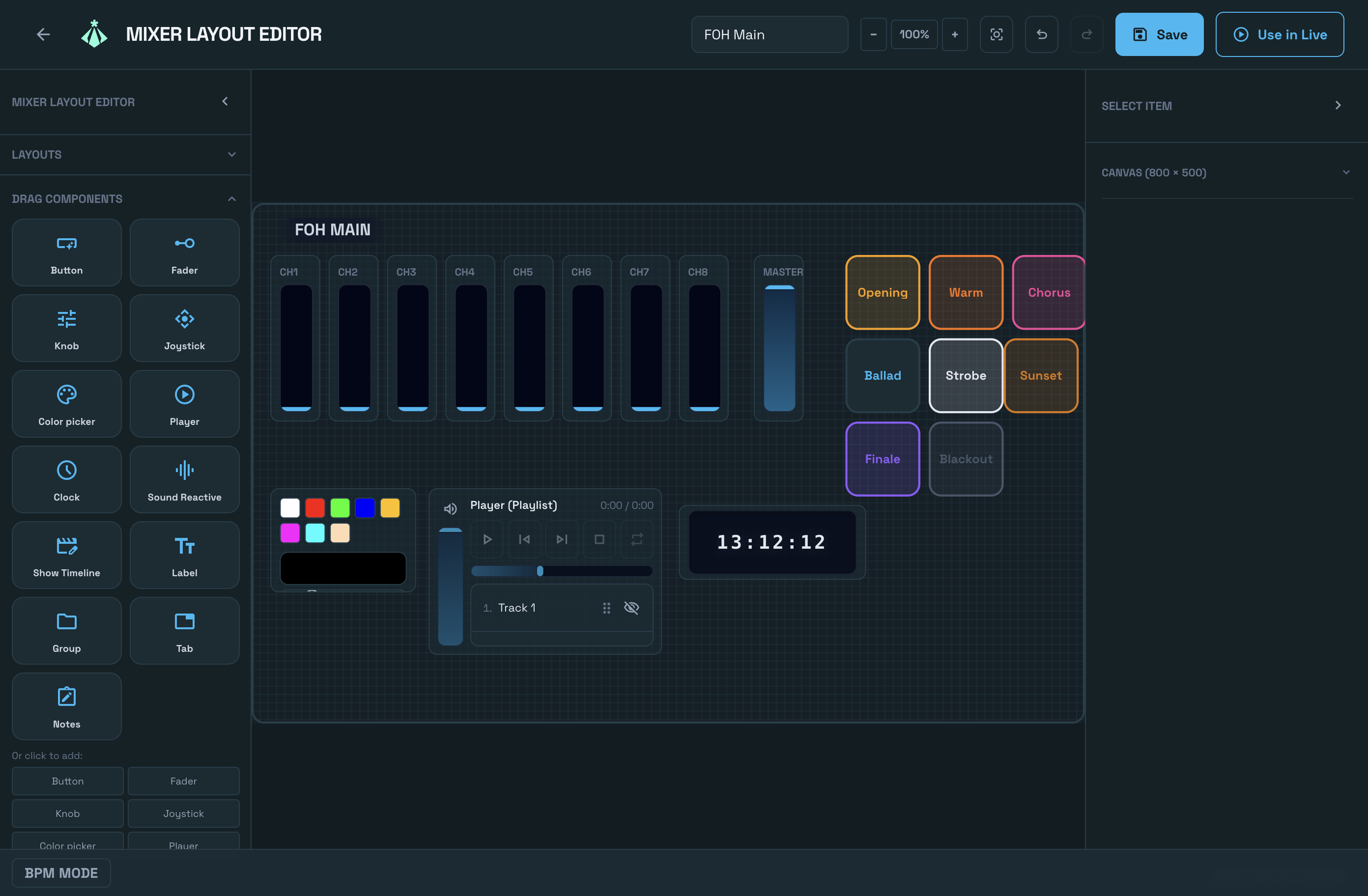 Relackout diseñador de mixer